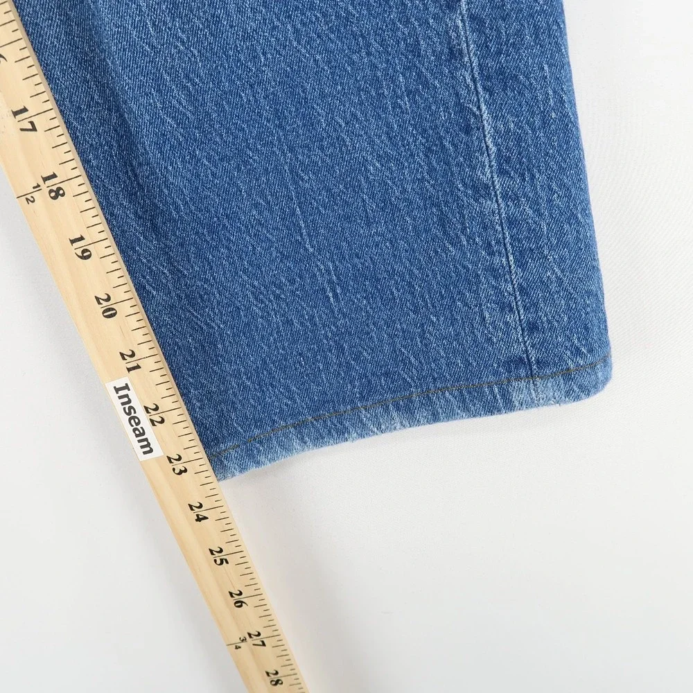 Madewell Perfect Vintage Wide-Leg Jeans Womens 25 Blue High Rise Crop Stretch - Picture 5 of 12